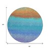 Aqua And Orange Ombre Washable Indoor Outdoor Area Rug - 3 of 4