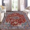 Washable Area Rug Vintage Distressed Flower Rug Non Slip Non Shedding Floor Carpet, Soft Low Pile Thin Rug - 4 of 4