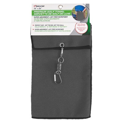 Jef World of Golf Premium Golf Towel 16" x 24" - Grey
