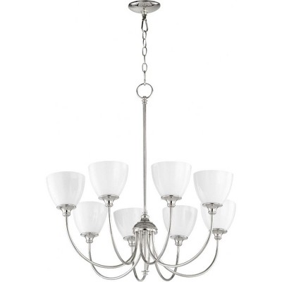 Quorum Lighting Celeste 8-Light Chandelier, 32 Width, 29 Height, Glass, Polished Nickel