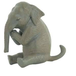 Elephant, Praying, Asian, Happy, Good Luck, Prosperity, Realistic, Model, Figure, Figurine, Replica, Kids, Toys, Gift,  3 1/2 Inches. CH1038 BB216 - 1 of 4