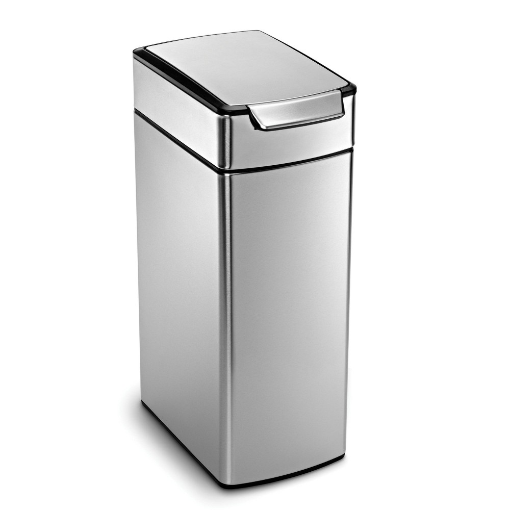 simplehuman 40 ltr Slim Touch Bar Trash Can Brushed Stainless Steel