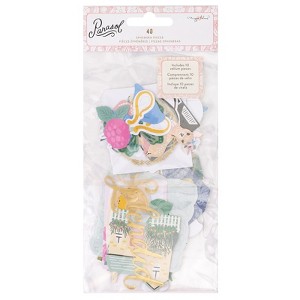 Maggie Holmes Parasol Ephemera Cardstock Die-Cuts 40/Pkg-Icons, Cardstock & Vellum W/Gold Foil - 1 of 4