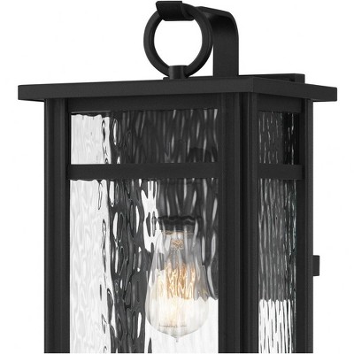 Moira 17.5" Black Steel and Glass Outdoor Wall Lantern