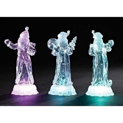 Roman 7.5" Clear Battery Operated LED Lighted Santa Claus Christmas Tabletop Figurine