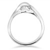 Pompeii3 1/2Ct Natural Round Solitaire Diamond Half Bezel Engagement Ring 14k White Gold - 3 of 4