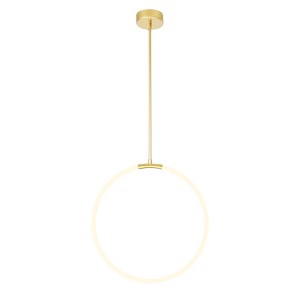 CWI Lighting Hoops 1 Light LED Chandelier With Satin Gold Finish - 1 of 3