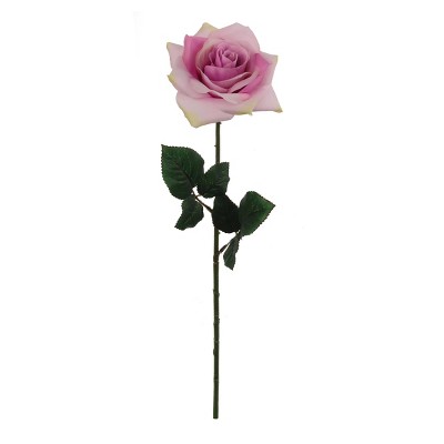 Floral Home 20" Stem Long Lavender Open Rose - 12-Piece