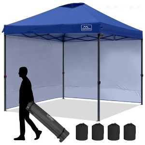 KAMPKEEPER 10x10 Pop Up Canopy Tent with 2 Sidewalls for Outdoor Use, Navy Blue - 1 of 4