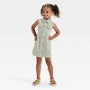 Toddler Girls' Sleeveless Denim Dress - Cat & Jack™ Olive Wash - 3 of 3