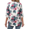 Nlife Women's Casual V Neck Floral Print 3/4 Length Sleeve Blouses Tropical Hawaiian Shirt Tops - 4 of 4