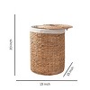 Gulches Round Tall Water Hyacinth Woven Wicker Laundry Hamper with Lid£¬For Clothes, Canvas, Toys and Book Storage with Removable Liner£¬Natural Brown - 4 of 4