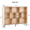 10 Cube Bookshelf, Wooden 3 Tier Bookcase with 5 Iron Legs, Freestanding Organizer Open Display Book Shelf for Home Office, Living Room, Bedroom - 2 of 4