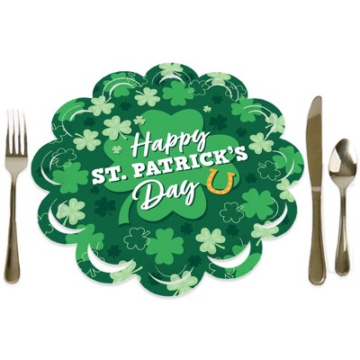 Big Dot of Happiness Shamrock St. Patrick's Day - Saint Paddy’s Day Party Round Table Decorations - Paper Chargers - Place Setting For 12