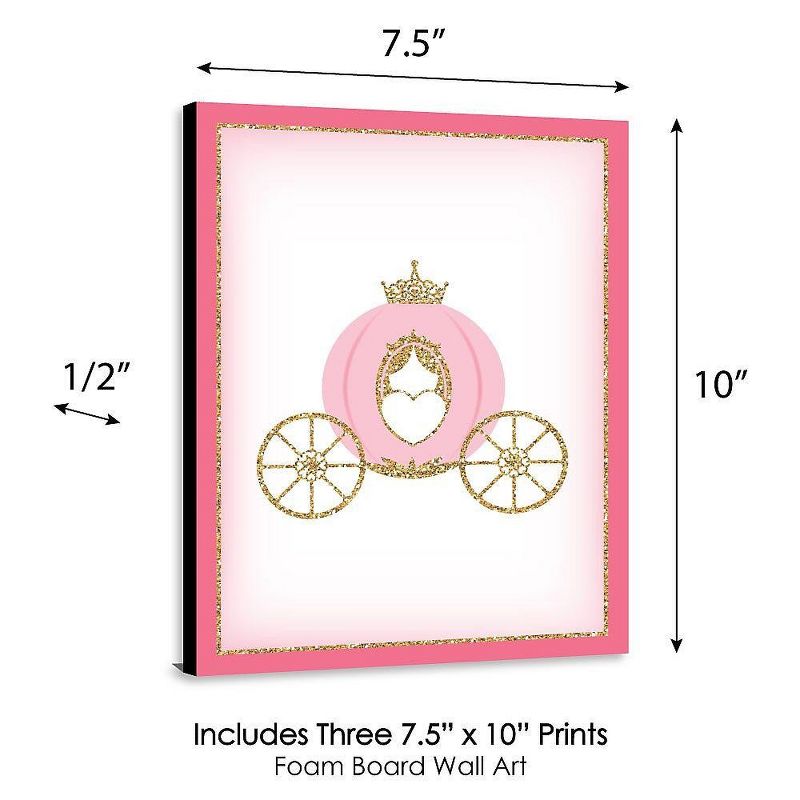 Big Dot of Happiness Little Princess Crown - Castle Nursery Wall Art and Kids Room Decorations - Gift Ideas - 7.5 x 10 inches - Set of 3 Prints, 5 of 8