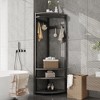 Corner Clothes Rack with Shoe Bench, Freestanding Hall Tree with 6 Hooks & 4 Shelves for Entryway Closet. - 2 of 4