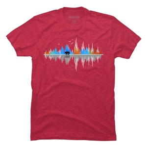 Men's Design By Humans Sounds of Nature Color Tree Notes By NomAdartStudio T-Shirt - 1 of 2