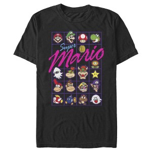 Men's Nintendo Mario Character Grid T-Shirt - 1 of 4