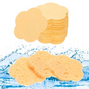 Unique Bargains Daily Skincare Home Travel Compressed Flower Shape Facial Sponges 2.4" 60 Pcs - 1 of 4