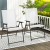 Tangkula Set of 4 Patio Portable Metal Folding Chairs Dining Chair Set White - 3 of 4
