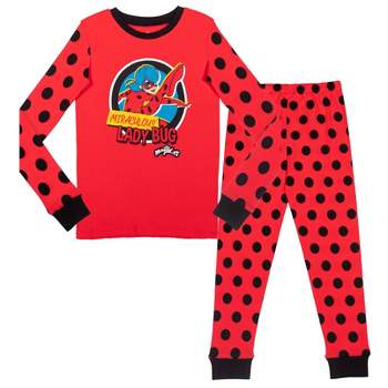 Miraculous Ladybug Little Girls Knotted Pullover Graphic T-shirt & Shorts  Black / Red 5 : Target