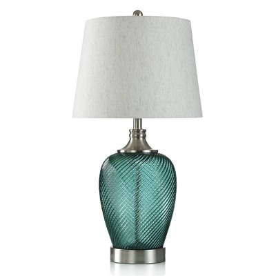 Elyse Oceans Depth Glass Table Lamp Blue - StyleCraft