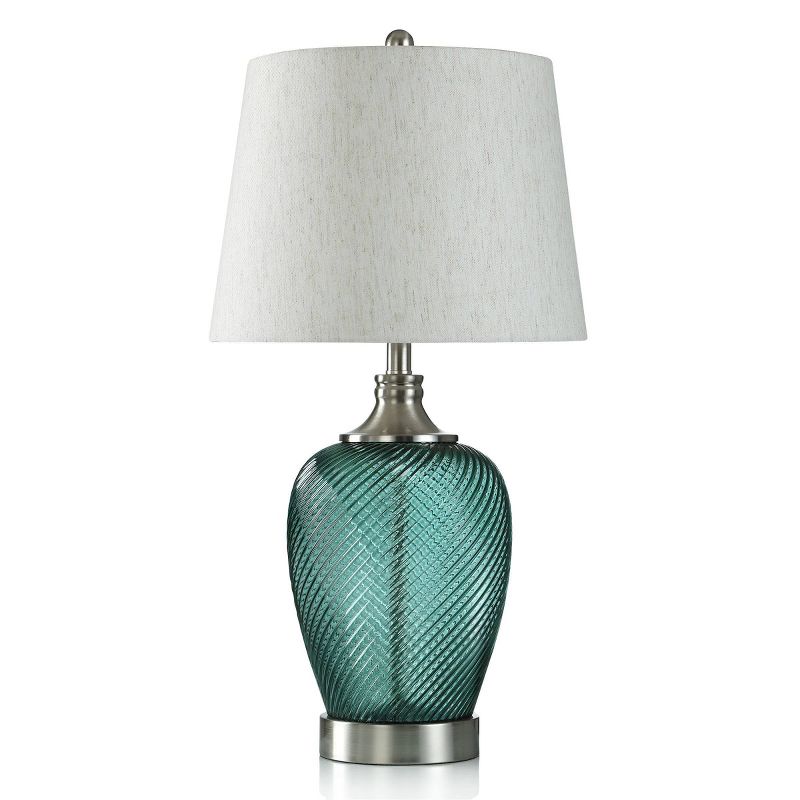 Elyse Oceans Depth Glass Table Lamp Blue - StyleCraft, 1 of 7