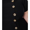Unique Vintage Women's Plus Button Swing Dress Black 5X/26 - 2 of 4