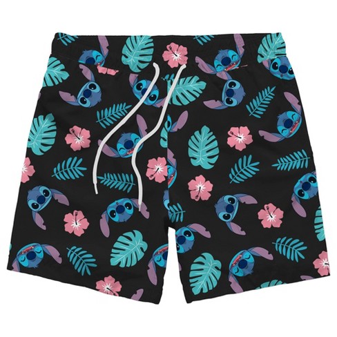 Men's Disney Leaf Print Swim Shorts - Black - image 1 of 3