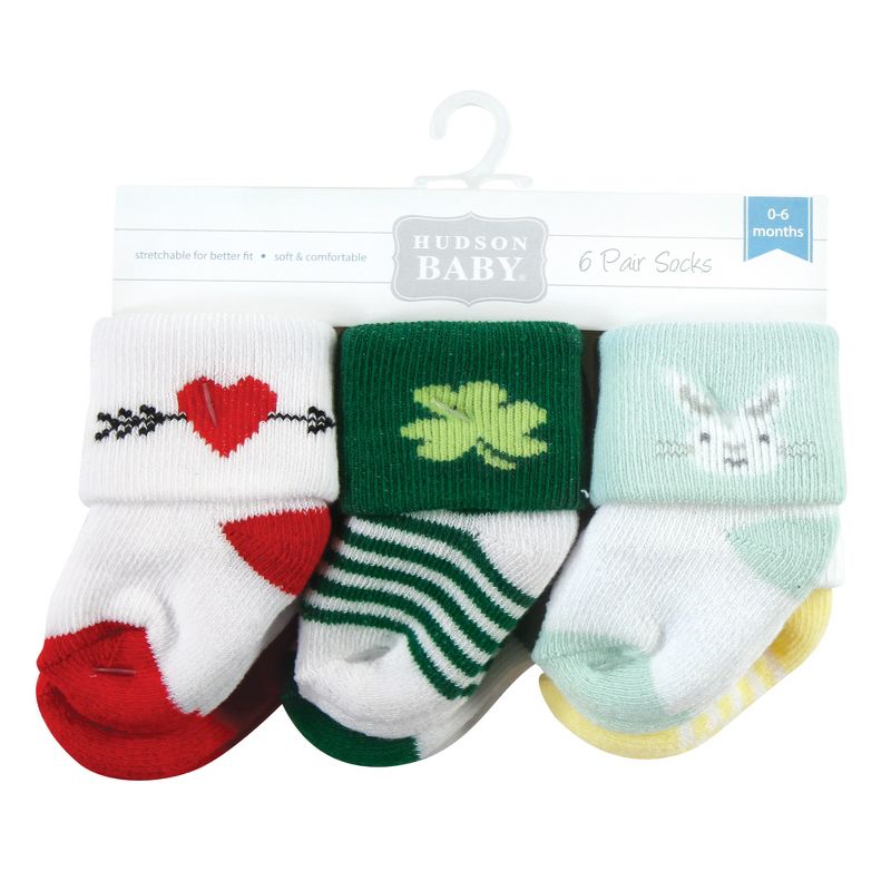 Hudson Baby Unisex Baby Holiday Newborn Terry Socks, Valentine Easter, 2 of 6