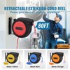 VEVOR Retractable Extension Cord Reel, 80 FT, Heavy Duty 12AWG/3C SJTOW Retractable Power Cord with Lighted Triple Tap Outlet, Black - 3 of 4