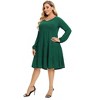 plus Size V-Neck Multi-Layered Ruffle Long Sleeve Dress - 4 of 4