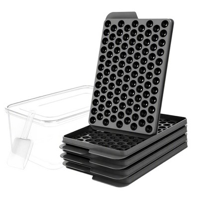 REGALWOVEN Plastic Flexible Odorless Stackable Ice Cube Tray with Ice ...