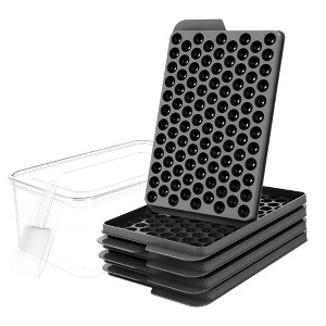REGALWOVEN Plastic Flexible Odorless Stackable Ice Cube Tray with Ice ...