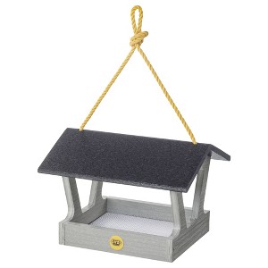 Bird Choice Modern Farmhouse Fly Thru Novelty Bird Feeder 7" Driftwood Gray - 1 of 4