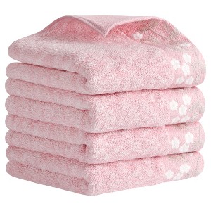 REGALWOVEN 100% Cotton Floral Embroidered Soft Absorbent Decorative Hand Towel 14 x 28 Inch - 1 of 4
