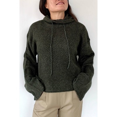 Women's Cozy At Home Knit Hoodie - 124 Voltaire
