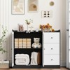 Buffet Cabinet with Storage, 43" Modern Sideboard with Guardrail, Adjustable Shelves, and 3 Drawers, Wood Buffet Table for Kitchen or Dining Room - 3 of 4