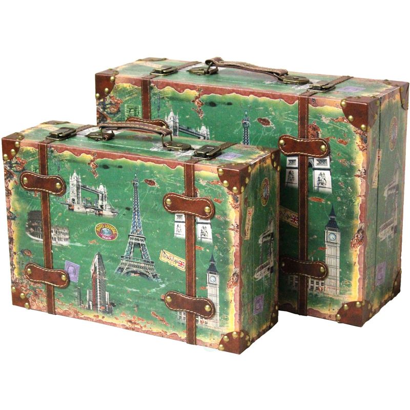 Vintiquewise Vintage Style Luggage Suitcase, Set of 2, 1 of 5
