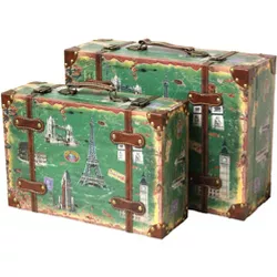 Vintiquewise Vintage Style European Luggage Suitcase, Set of 2