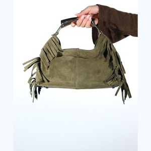 ASTREN - Green Suede Leather Shoulder Bag (Women) green suede standart - 1 of 4