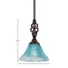 Toltec Lighting Elegante 1 - Light Pendant in  Dark Granite with 7" Teal Crystal Shade - 2 of 2