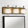 Possini Euro Design Carlyn Mid Century Modern Wall Light Brass Black Hardwire 26" 3-Light Fixture White Glass Globe Shade for Bedroom Bathroom Vanity - 2 of 4