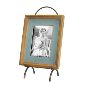 VIP Wood 14.5 in. Brown 5X7 Picture Frame with Stand - 1 of 4