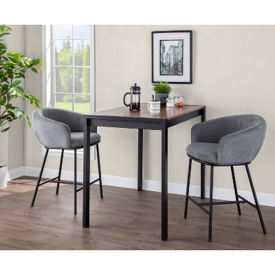 Ashland 26" Swivel Counter Stool Set in Gray with Metal Frame