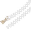 INSPIRE CHIC Women's Pearl Belt Crystal Rhinestone Retro Elastic Thin Waist Belt for Wedding Dress - 3 of 4