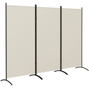 HOMCOM 6' Tall Room Divider, 3 Panel Folding Privacy Screen, Portable Partition Wall Divider for Home Office, Light Gray - 1 of 4