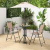 Tangkula 4PCS Bistro Set Folding Counter Height Chairs Round Bar Table & Umbrella Patio - 2 of 4