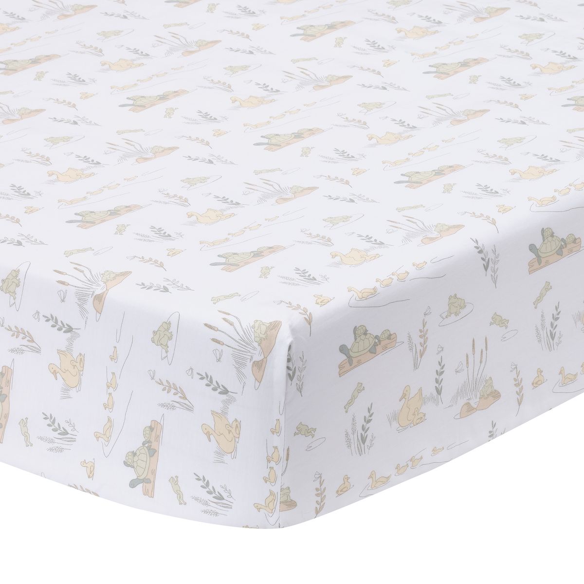Lambs & Ivy Froggy and Friends 100% Cotton Baby Fitted Crib/Toddler Sheet