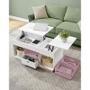 VASAGLE Coffee Table, Lift Top Coffee Table with 2 Drawers and Hidden Compartments, Center Table with Lift Tabletop, Open Compartments, Snow White - 4 of 4